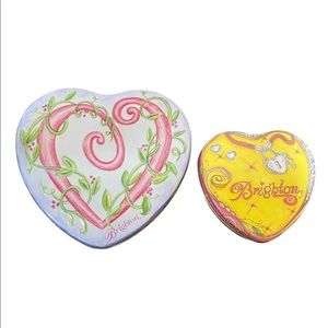 Brighton Jewelry Tin Box Collectible 5" & 3” Approx Heart Empty Containers